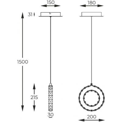 Zuma Line Girona lampa wisząca 1x10 W przezroczysta MD3713-1-3GT