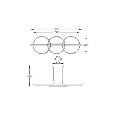 Zuma Line Almeria lampa wisząca 1x35 W czarna MD3913-3-3BWLT