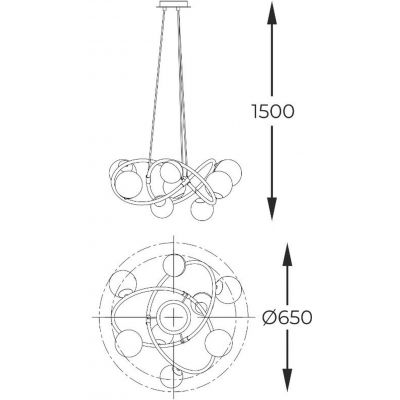 Zuma Line Nisyro lampa wisząca 8x3,5 W czarna-złota MD4922-8-EBGN