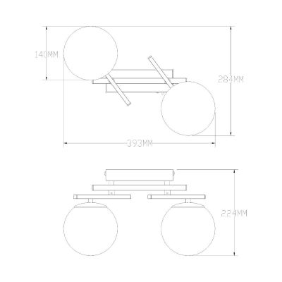 Zuma Line Nebula lampa podsufitowa 2x20 W biała-nikiel MS223121-SN