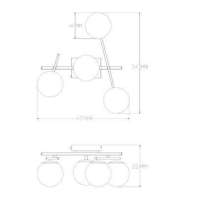 Zuma Line Nebula lampa podsufitowa 4x40 W biała-nikiel MS223141-SN