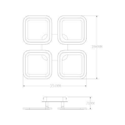 Zuma Line Stellar lampa podsufitowa 1x40 W biała-czarna MS232040R-BK