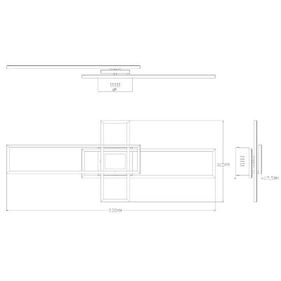 Zuma Line Lumenz lampa podsufitowa 1x55 W czarna MS243-BK
