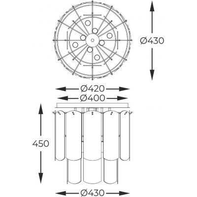 Zuma Line Nira lampa podsufitowa 8x40 W przezroczysta-złota MX3523-8M-EGN