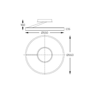 Zuma Line Malu lampa podsufitowa 1x37 W czarna MX3689-1L-3BGT