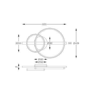 Zuma Line Almeria lampa podsufitowa 1x17 W czarna MX3913-2-3BWLT