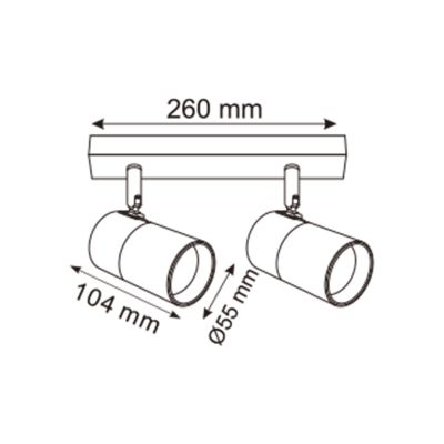 Zuma Line Fori lampa podsufitowa 2x50 W czarna-złota OB-2204BD-2-BK