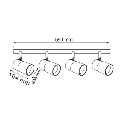 Zuma Line Fori lampa podsufitowa 4x50 W czarna-złota OB-2204BD-4-BK