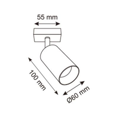 Zuma Line Ren lampa podsufitowa 1x50 W czarna-szara OB-2211BD-1-BK