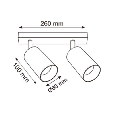 Zuma Line Ren lampa podsufitowa 2x50 W czarna-szara OB-2211BD-2-BK