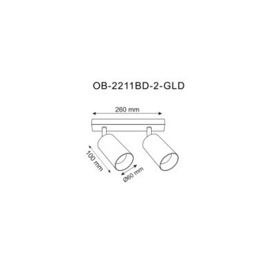 Zuma Line Ren lampa podsufitowa 2x50 W złota OB-2211BD-2-GLD