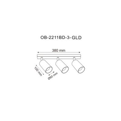 Zuma Line Ren lampa podsufitowa 3x50 W złota OB-2211BD-3-GLD