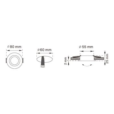 Zuma Line Finn lampa do zabudowy 1x50 W czarna OB2211CL01-BL