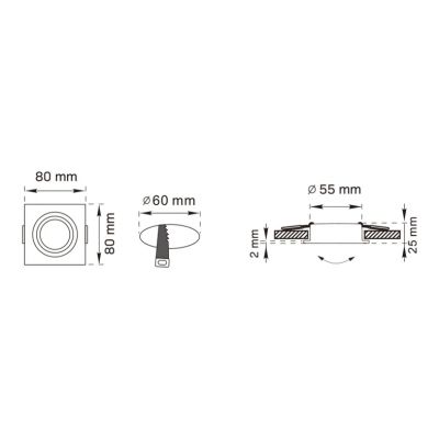 Zuma Line Finn lampa do zabudowy 1x50 W czarna OB2211CL02-BL