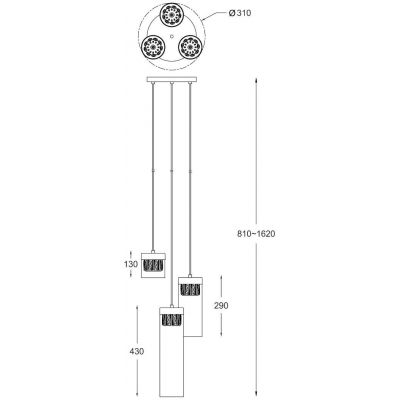 Zuma Line Gem lampa wisząca 3x28 W chrom P0389-03D-0FD2