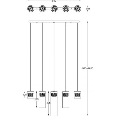 Zuma Line Gatafe lampa wisząca 5x28 W przezroczysta P0389-05E-B5AC