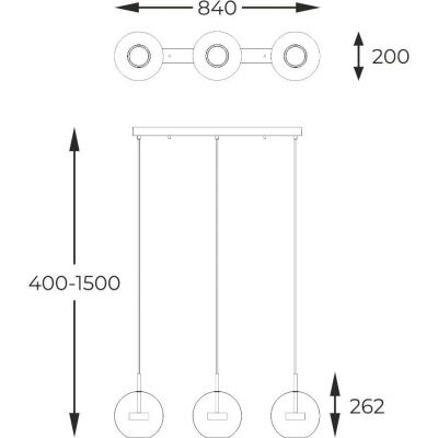 Zuma Line Enceladus lampa wisząca 3x5 W chrom-przezroczysta P0428-03J-B5AC