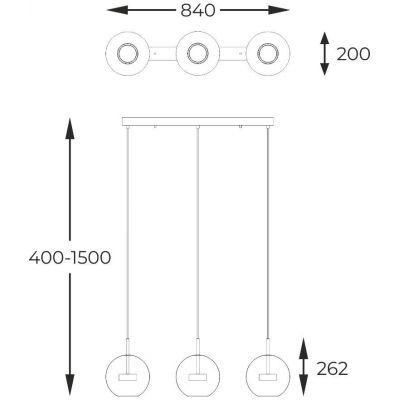 Zuma Line Enceladus lampa wisząca 3x5 W przezroczysta-złota P0428-03J-L4AC