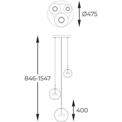 Zuma Line Enceladus lampa wisząca 3x5 W chrom-przezroczysta P0428-03L-F4AC