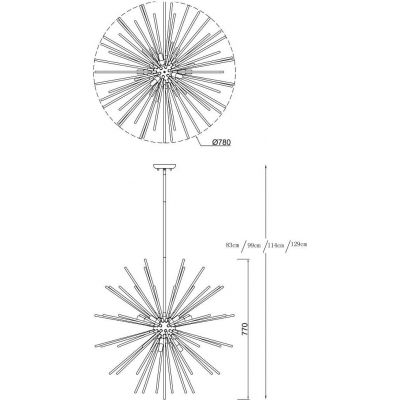 Zuma Line Urchin lampa podsufitowa 9x42 W złota P0491-09C-F7DY