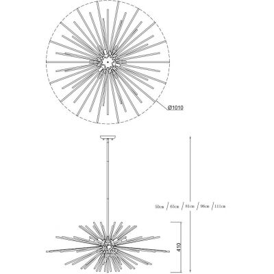 Zuma Line Urchin lampa podsufitowa 9x42 W złota P0491-09E-F7DY