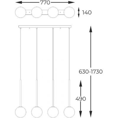 Zuma Line Arcturus lampa wisząca 4x4 W czarna-złota P0574-04D-SDFZ