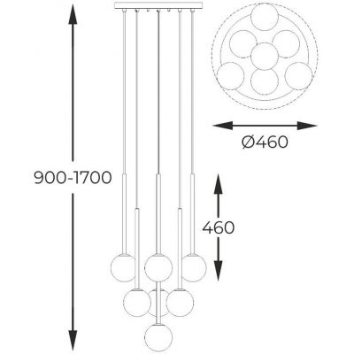 Zuma Line Arcturus lampa wisząca 7x4 W biała-złota P0574-07F-F7AA