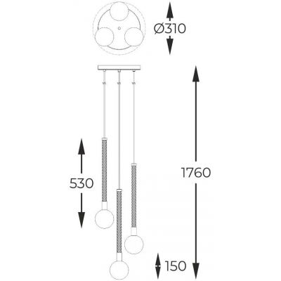 Zuma Line Mida lampa wisząca 3x6 W mosiądz P0583-03B-2GHF