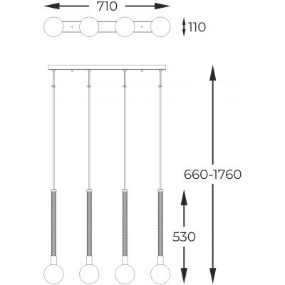 Zuma Line Mida lampa wisząca 1x6 W mosiądz P0583-04A-2GHF