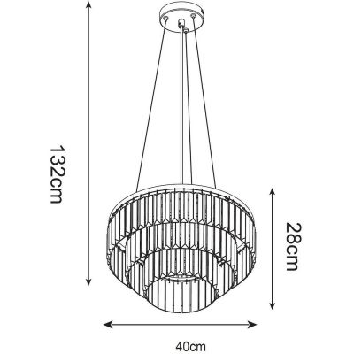 Zuma Line Tiffany lampa wisząca 4x40W czarny/kryształ P17127-4