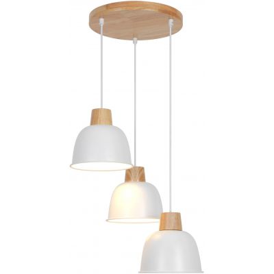 Zuma Line Orlo lampa wisząca 3x40W biały/drewno P21031M-3R