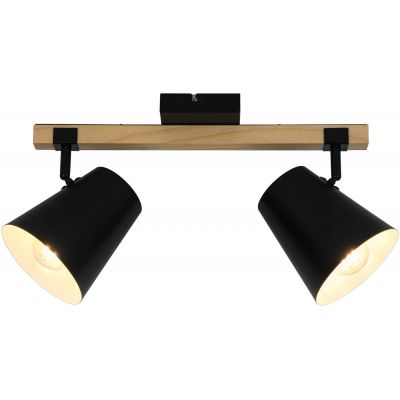 Zuma Line Elti lampa podsufitowa 2x25W czarny/drewno P22077-2TU