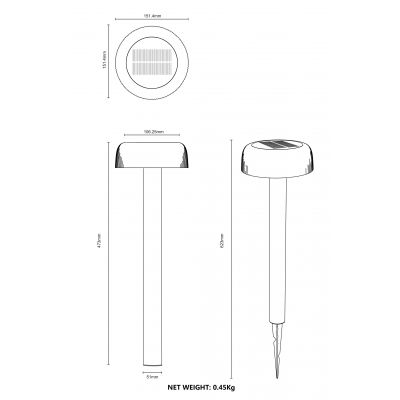 Zuma Line Bluet lampa solarna stojąca 1x2,5 W czarny PT33111
