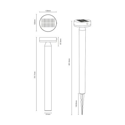 Zuma Line Carli lampa solarna stojąca 1x2 W czarny PT33613