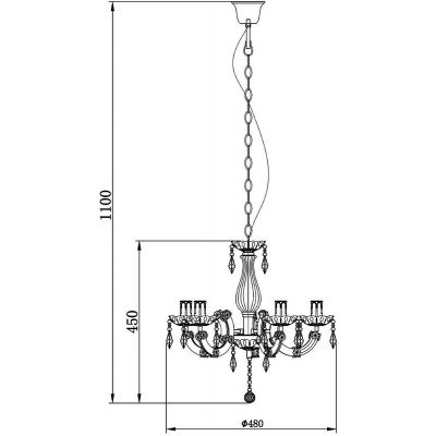 Zuma Line Magnolia lampa wisząca 5x40W czarna RLD94016-5B