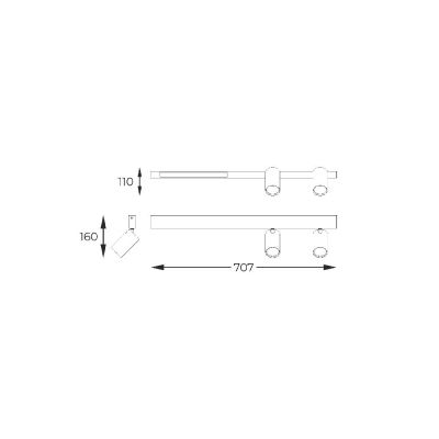 Zuma Line Mannari lampa podsufitowa 2x5 W czarna S230757203