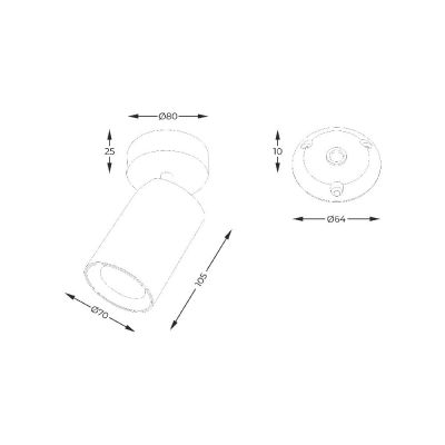 Zuma Line Tore lampa podsufitowa 1x50 W czarna TLS006-BK