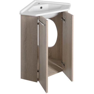 Aqualine Zoja szafka 39x39x74 cm podumywalkowa wisząca dąb platin 50344