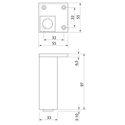 Aqualine Zoja nóżka meblowa czarna 0776R-B