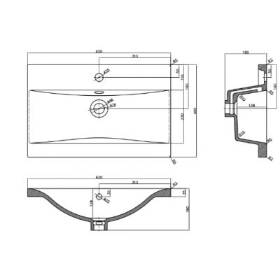Astor Reno umywalka z szafką 60 cm biała AM-REU-620-27