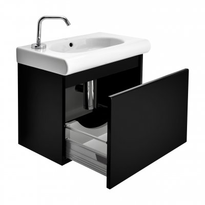 Antado Forma Negro szafka pod umywalkę 52 cm czarna+czarny FPM-240-55BT-1200/9017