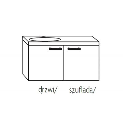 Antado Sycylia szafka podumywalkowa 90 cm lewa świerk tatrzański KTS-140/2-66L