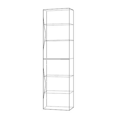 Antado Wave szafka wysoka boczna 150 cm uniwersalna biała VA-160-WS