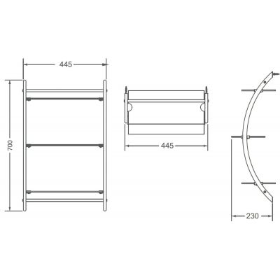 Awd Interior półka wisząca chrom/szkło AWD02050026