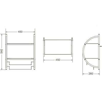 Awd Interior półka wisząca chrom/szkło przezroczyste AWD02050029