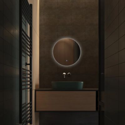 Balneo Roco lustro 70x70 cm okrągłe z oświetleniem z matą grzewczą L0101010403-7