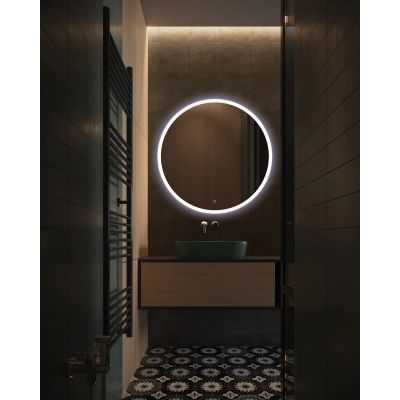 Balneo Moon lustro 60x60 cm okrągłe z oświetleniem z matą grzewczą biały L0101020401-1