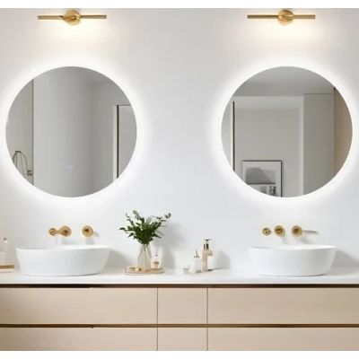 Balneo Moon lustro 60x60 cm okrągłe z oświetleniem z matą grzewczą biały L0101020401-1