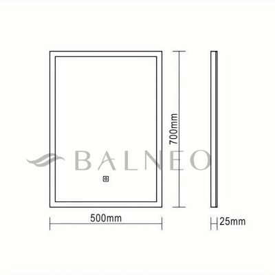 Balneo Cosmo lustro 50x70 cm prostokątne z oświetleniem z matą grzewczą L0201020401-1