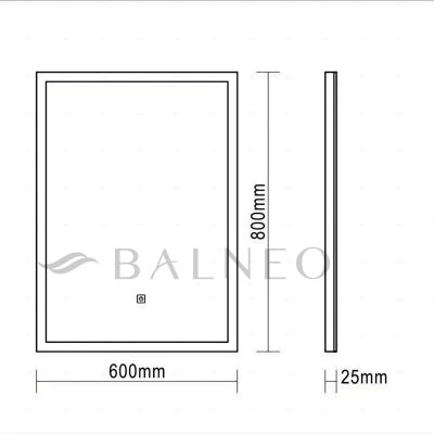 Balneo Cosmo lustro 60x80 cm prostokątne z oświetleniem z matą grzewczą L0201020401-3